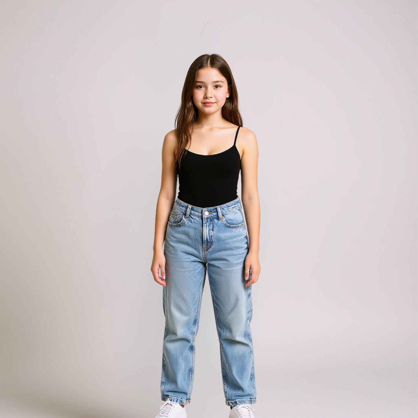 Unisex Straight Fit Washed Denim Jeans – Light Blue