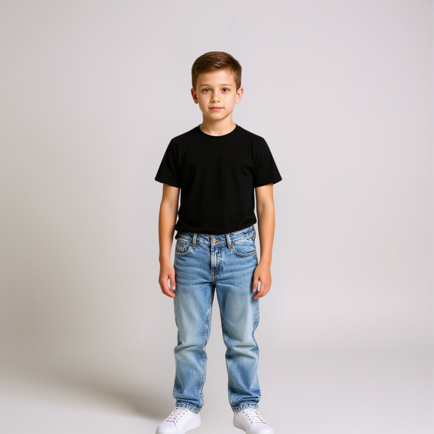 Unisex Straight Fit Washed Denim Jeans – Light Blue