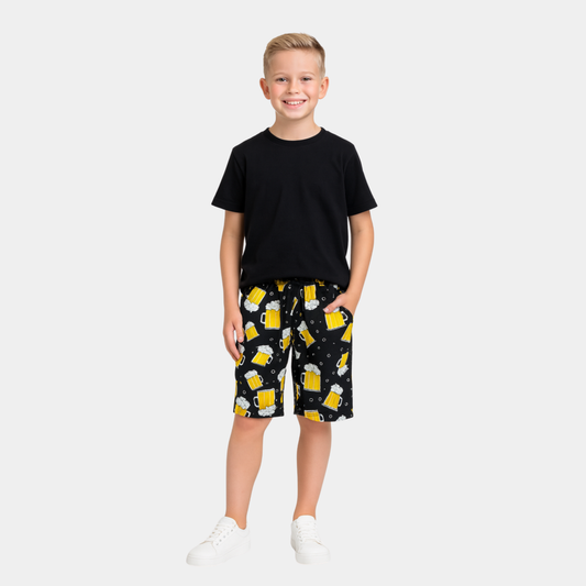 Boys Printed Casual Shorts - Yellow Color