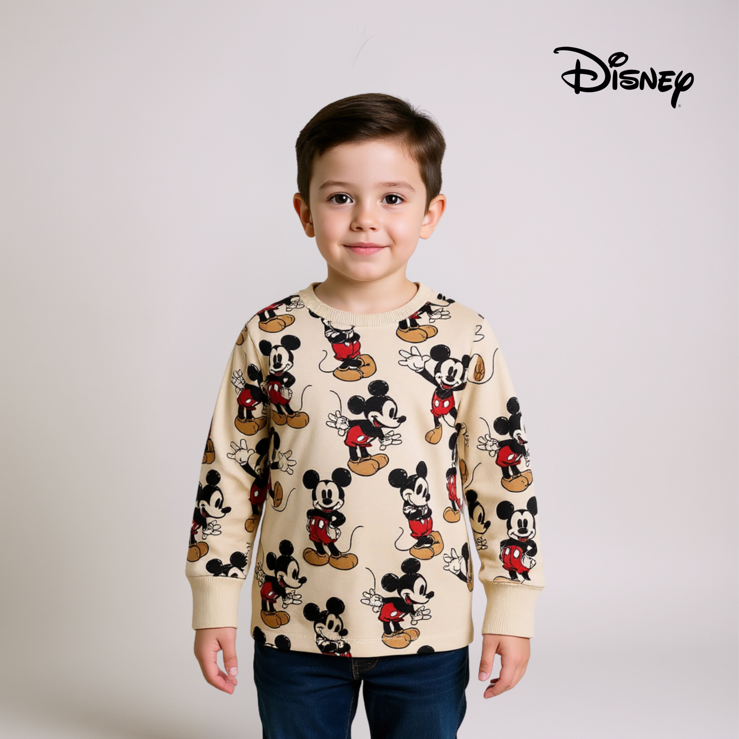 Boys Cotton Sweatshirt – Mickey Mouse Print