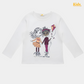 Girls Full-Sleeves White “Best Friends” Print Shirt