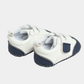 Baby Soft Leather Pre-Walker Shoes – White & Navy