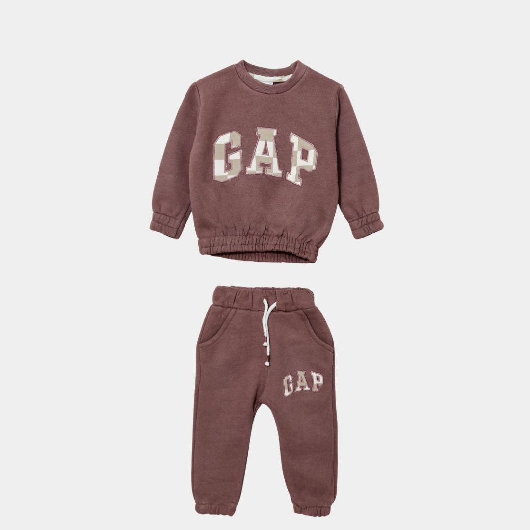 Baby Brown Sweatshirt & Jogger Tracksuit Set (2-Piece)