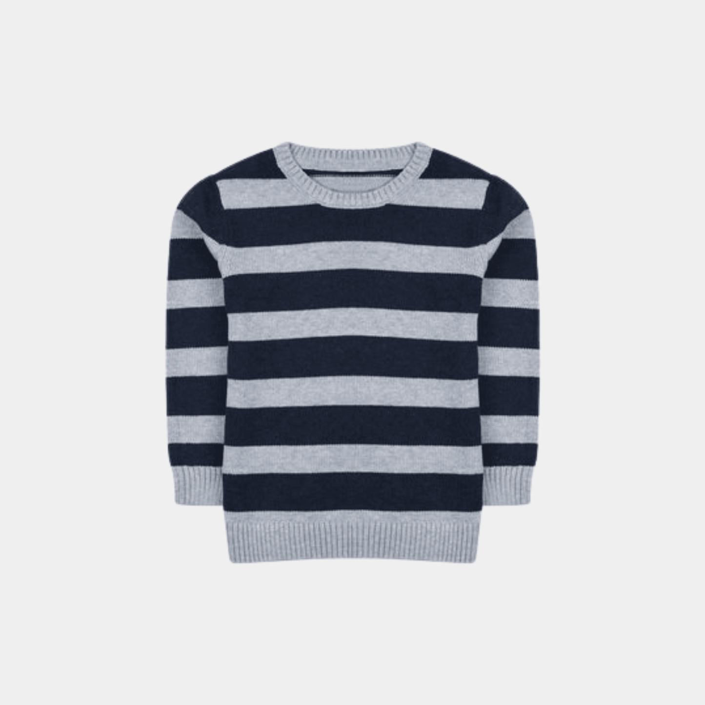 Boys Knitted Sweater – Grey with Blue Lining - KIDKO