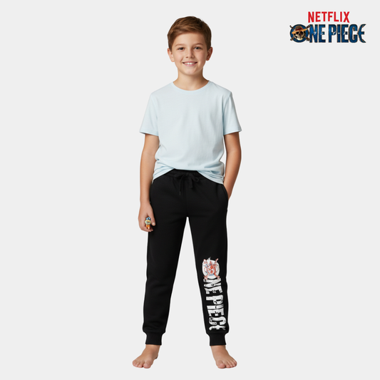 Kids’ One Piece Fleece Jogger Pants – Black
