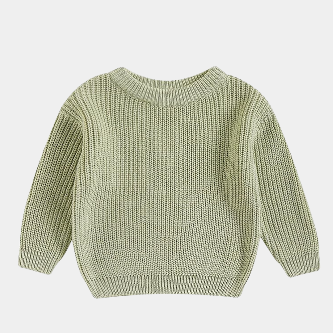 Soft Knitted Baby Sweater – Light Green