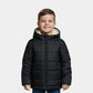 Boys Black Winter Puffer Jacket with Cozy Sherpa Lining & Hood