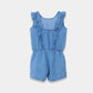 Girls Cotton Dress - Marine Blue Color - KIDKO