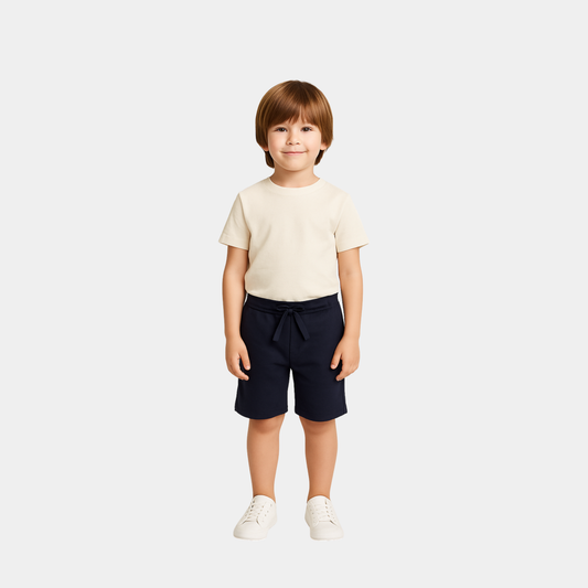 Boys Long Casual Shorts - Navy Blue Color