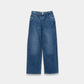 Girls High-Waist Wide-Leg Jeans - Dark Blue - KIDKO