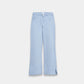 Girls Crop Flared Jeans - Sky Blue Color - KIDKO