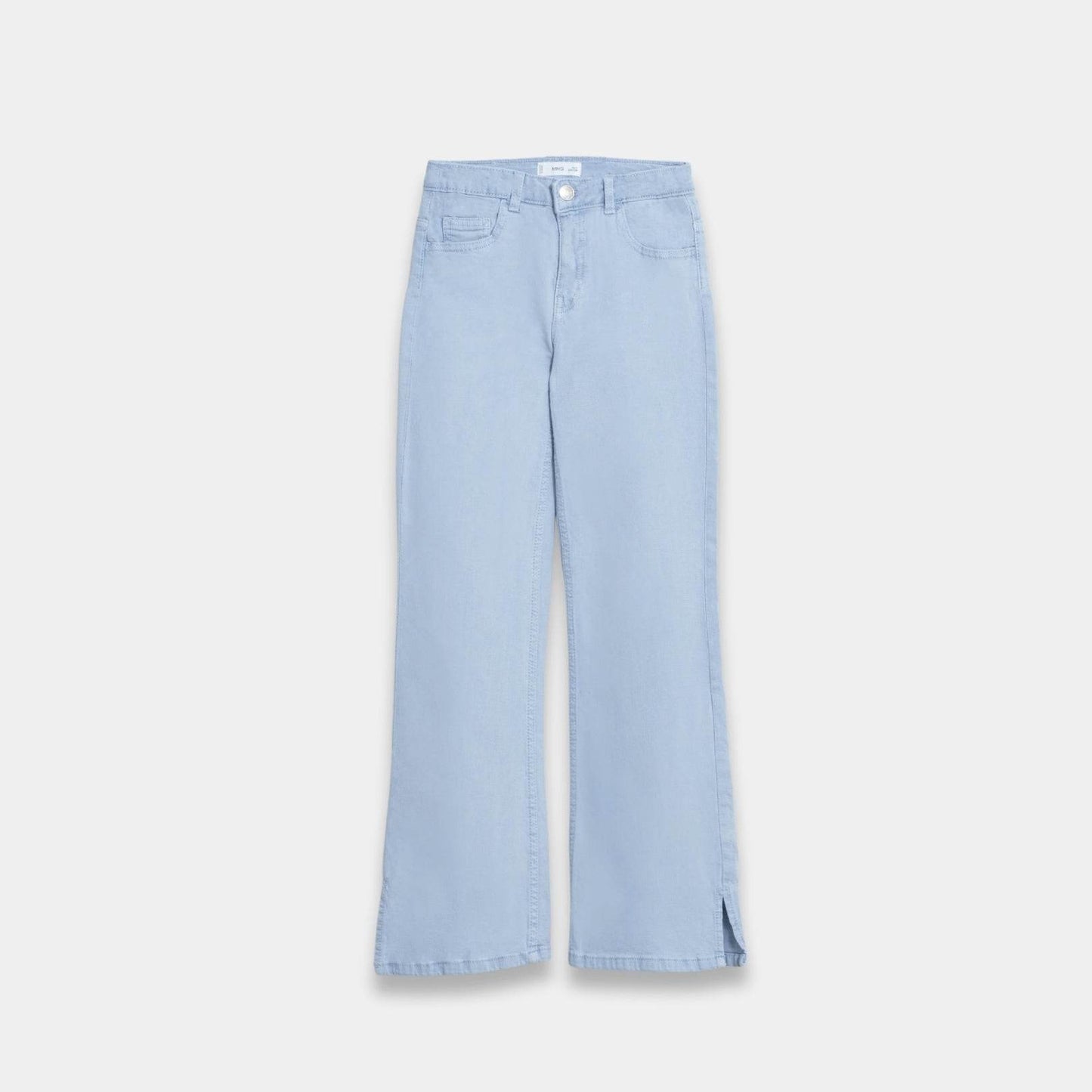 Girls Crop Flared Jeans - Sky Blue Color - KIDKO