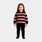 Girls Striped Round Neck Top – Pink & Black