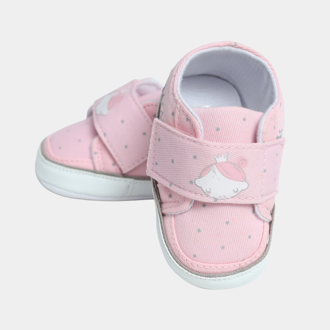 Baby Rose Pink Non-Walker Shoes - Print