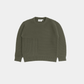 Boys Knitted Cotton Sweater – Olive Green - KIDKO