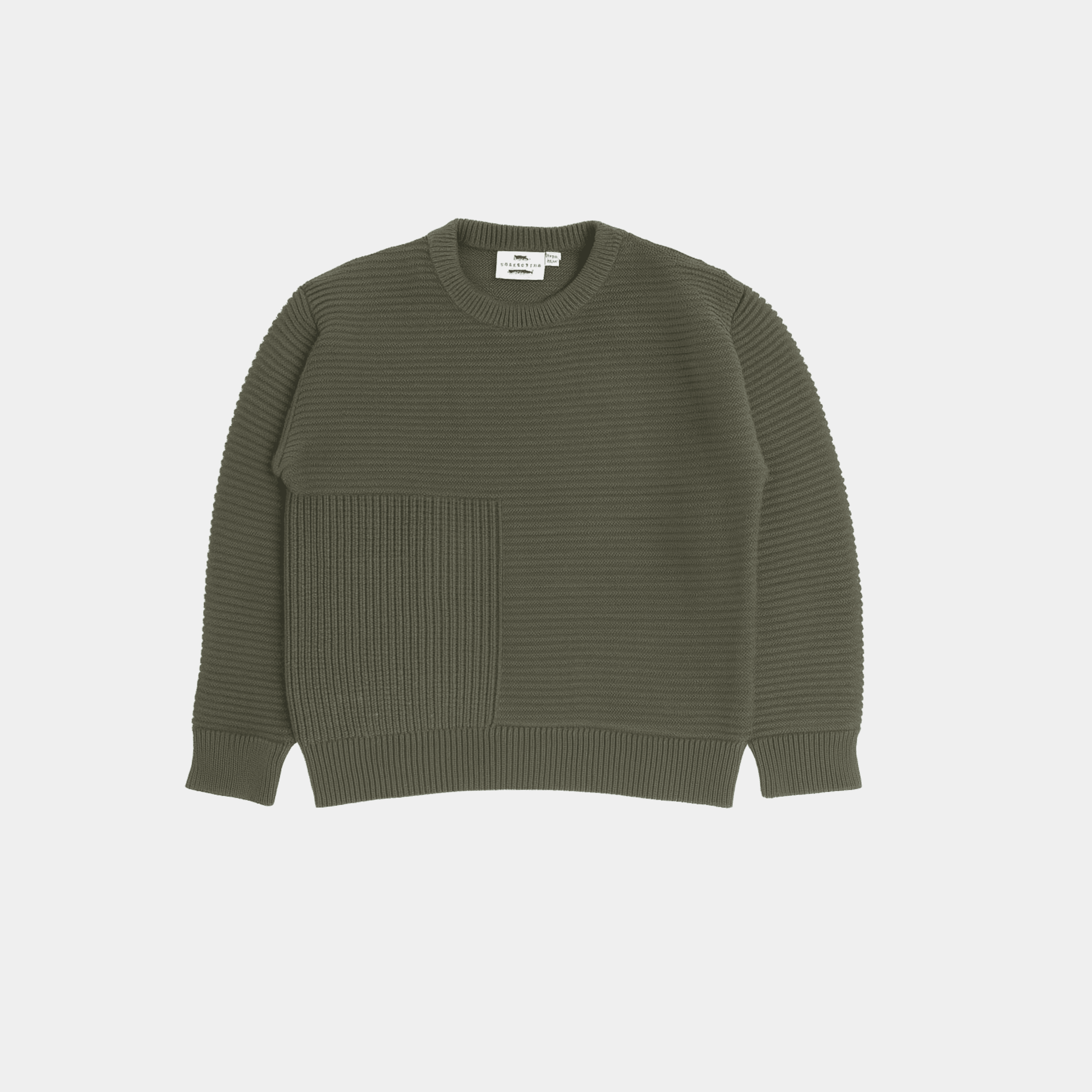 Boys Knitted Cotton Sweater – Olive Green - KIDKO