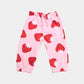 Girls Strawberry Print Pink Cotton Joggers