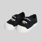 Kids Black Canvas Slip-On Sneakers – Easy Velcro Everyday Shoes