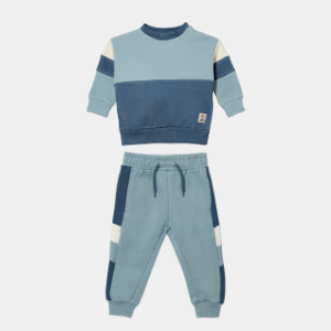 Boys Colorblock Tracksuit Set – Blue