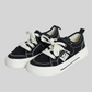 Kids Black Canvas Lace-Up Sneakers – Classic Everyday Shoes