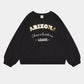 Girls Black Cotton Crewneck Sweatshirt