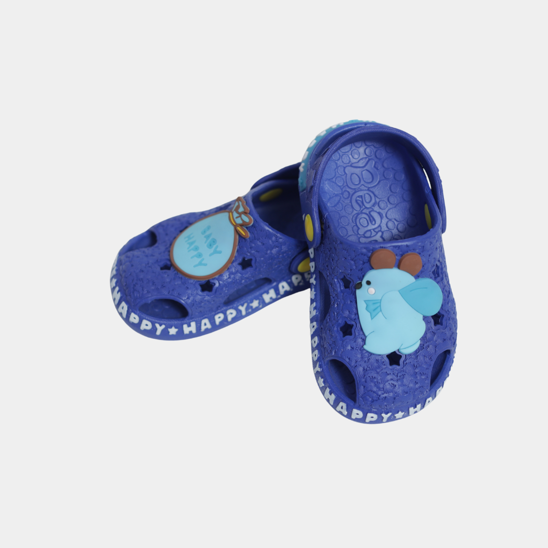 Kids Blue Cartoon Clogs Sandals – Soft Cushioned Summer Slip-On Shoes