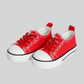 Kids Red Lace-Up Canvas Sneakers – Classic Casual Everyday Shoes