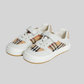 Kids White Casual Sneakers with Check Pattern – Comfortable Everyday Shoes