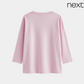 Girls Pink Sequin Heart Full Sleeve T-Shirt