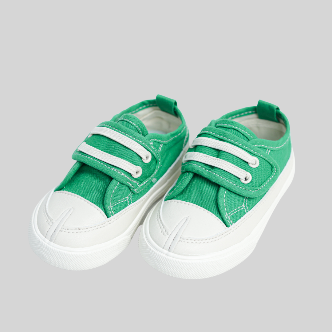 Kids Green Canvas Slip-On Sneakers – Lightweight Everyday Shoes