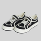Kids Black Canvas Sneakers with Velcro Strap