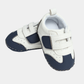 Baby Soft Leather Pre-Walker Shoes – White & Navy