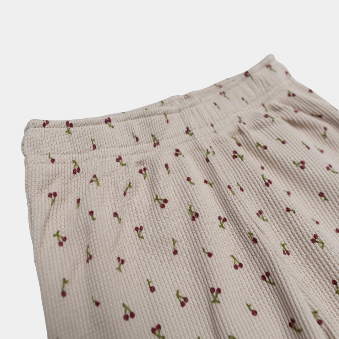 Soft Beige Printed NIght Suit for Girls