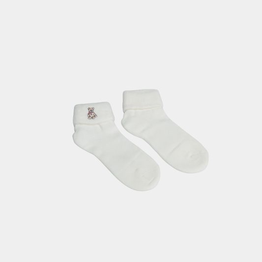 Kids White Woolen Winter Socks – Soft & Cozy