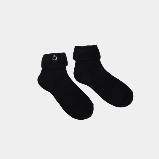 Kids Black Woolen Winter Socks – Soft & Warm