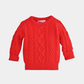 Bright Red Cable Knit Sweater for Boys