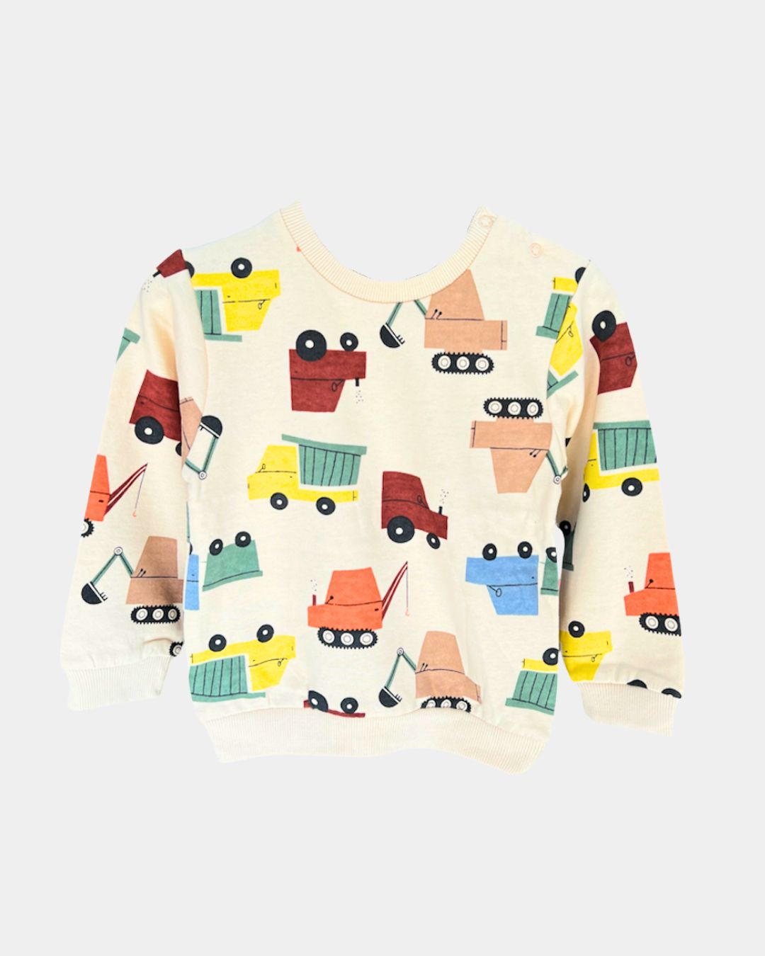 Pack Of 3 Boys Sweatshirt– Green, Blue & Beige Truck Print