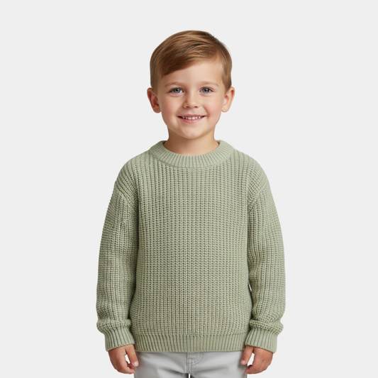 Soft Knitted Baby Sweater – Light Green