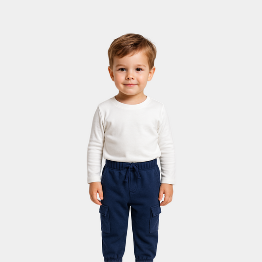 Boys Navy Blue Trousers – Classic Straight Fit