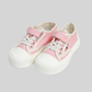 Kids Pink Canvas Sneakers – Velcro & Lace Casual Shoes