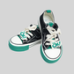 Kids Black & Green Canvas Sneakers – Trendy Casual Everyday Shoes