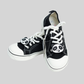 Kids Black Panda Canvas Sneakers – Fun Lace-Up Casual Shoes