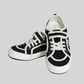Kids Black Canvas Sneakers with Velcro Strap