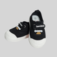 Kids Black Canvas Slip-On Sneakers – Easy Velcro Everyday Shoes