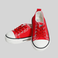 Kids Red Lace-Up Canvas Sneakers – Classic Casual Everyday Shoes