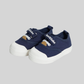 Kids Navy Blue Canvas Slip-On Sneakers – Easy Velcro Everyday Shoes