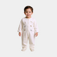Baby Unisex Velour Sleepsuit – Cream with Safari Animals