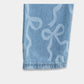 Girls Wide‑Leg Bow Print Denim Jeans - Sky Blue - KIDKO