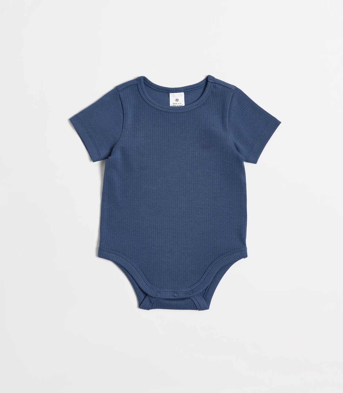 Baby Organic Cotton Bodysuit - Blue Color - KIDKO