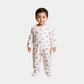 Baby Unisex Sleepsuit – White with Tractor Print